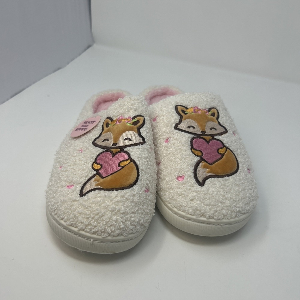 NEW Pixie Bloom Women's Slippers Sz 9 Girl Fox With Heart Memory Foam